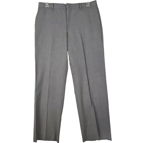 Banana Republic ~Men's Size 35/32~ Gray Striped Prit Modern Fit Wool Blend Pants - Picture 6 of 9